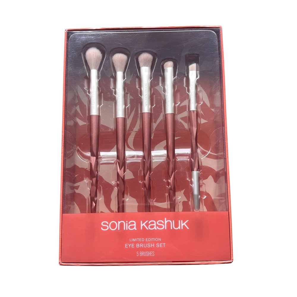 Sonia Kashuk Limited Edition Eye Brush Set 5 Piece Rose Gold Metallic Makeup Kit